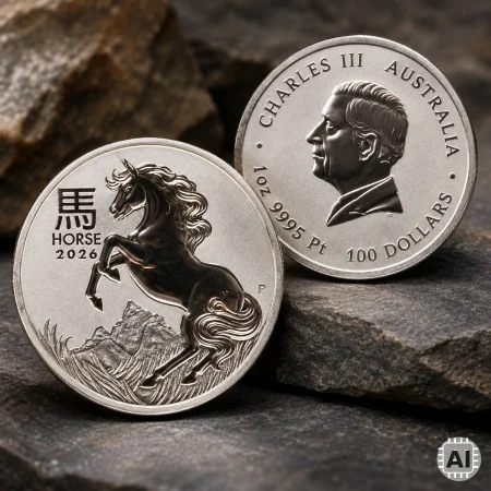 1 oz Platin Lunar III Pferd 2026