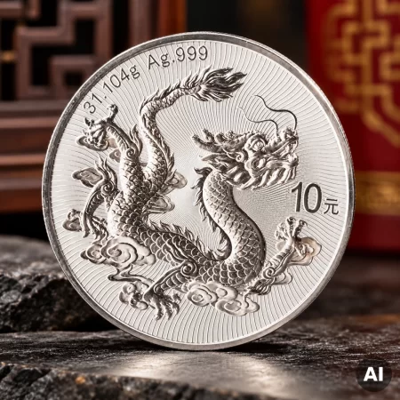 1 oz Silber China Drache 2026 - Shanghai Mint