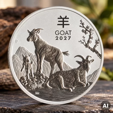 5 oz Lunar III Silber – Ziege 2027