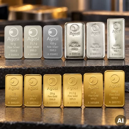 Agosi Goldbarren aus Pforzheim im Überblick