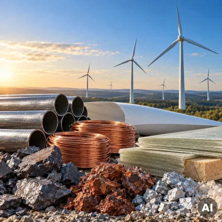 Welche Rohstoffe stecken in Windrädern?