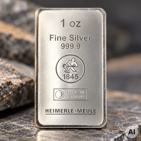 1 oz Silberbarren Heimerle + Meule geprägt