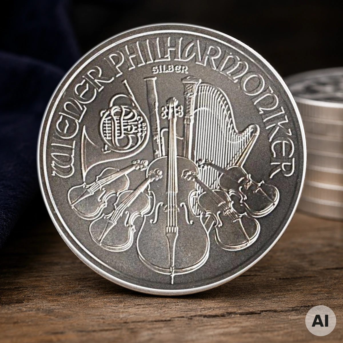 Silber-Philharmoniker 2026 mit Orgel und Instrumentenmotiv