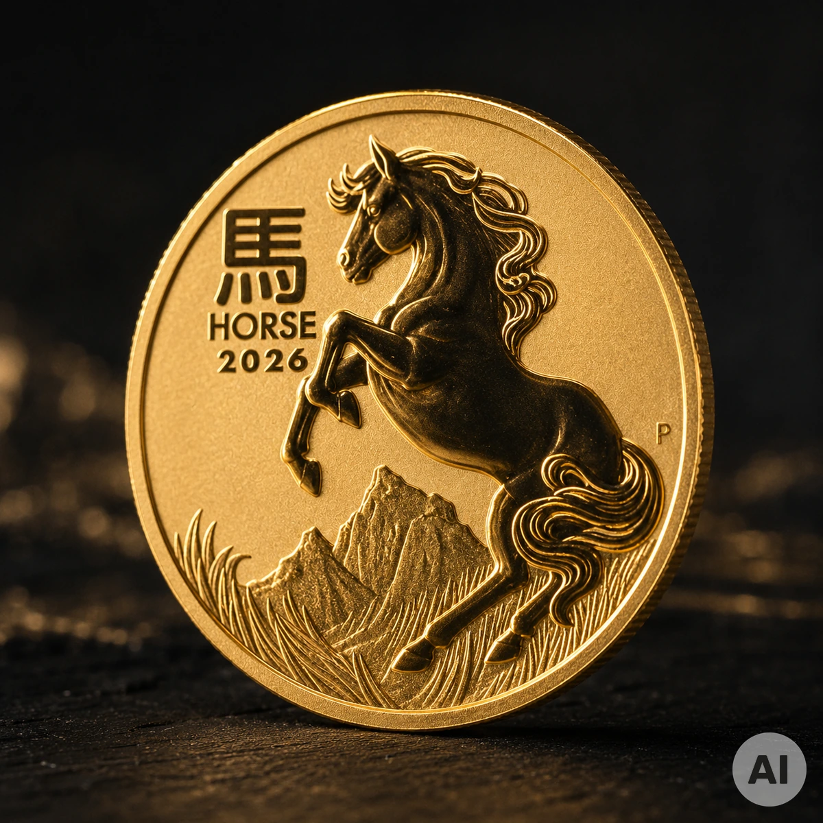 Lunar III Pferd 2026 Goldmünze der Perth Mint