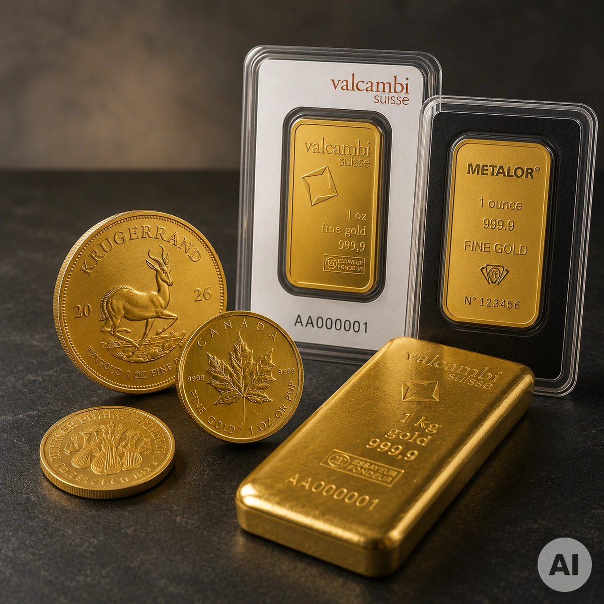 Goldbarren und Goldmünzen als Symbol für die Goldnachfrage 2026
