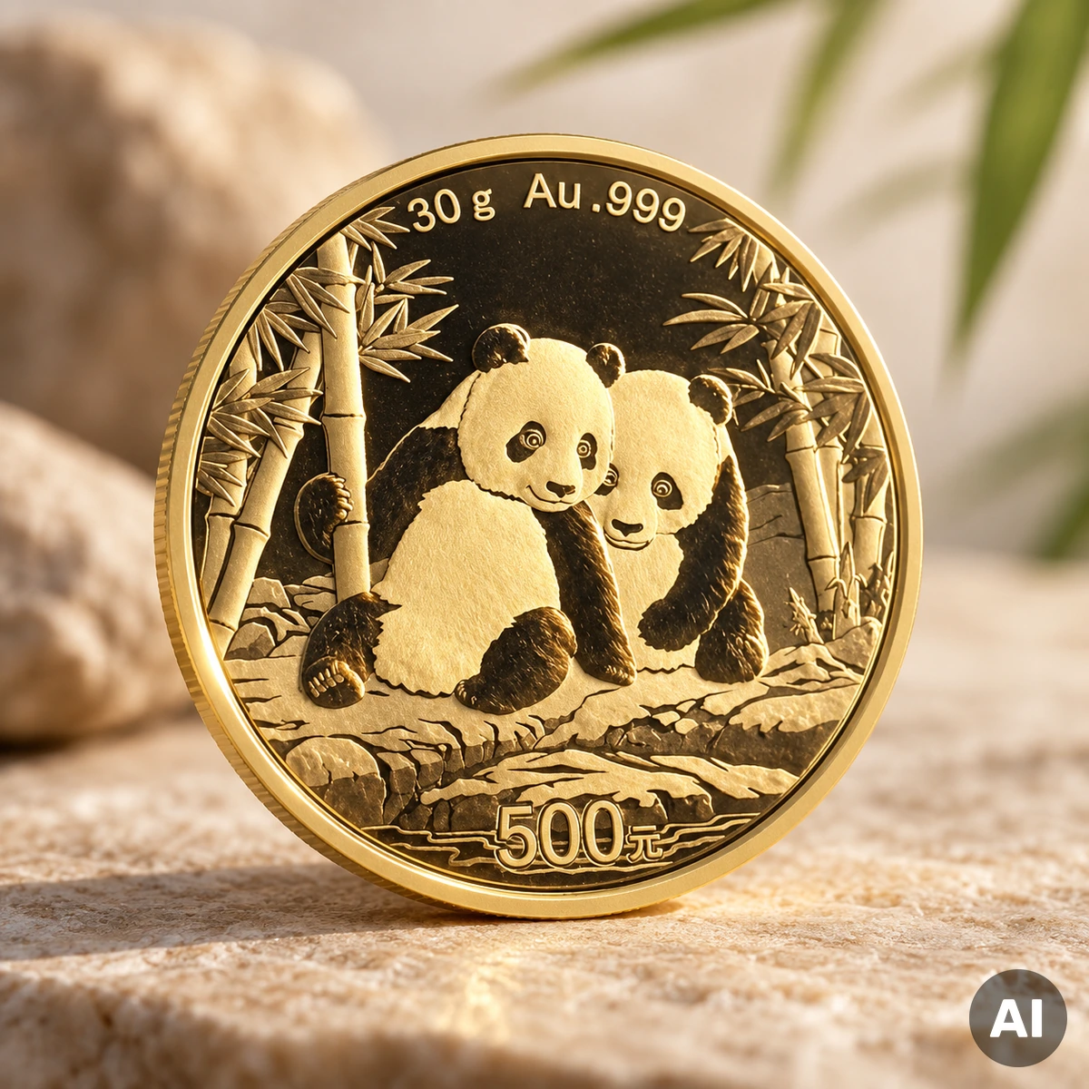 30 g China Panda Gold 2026 mit zwei ruhenden Pandas 30 g China Panda Gold 2026 mit zwei ruhenden Pandas