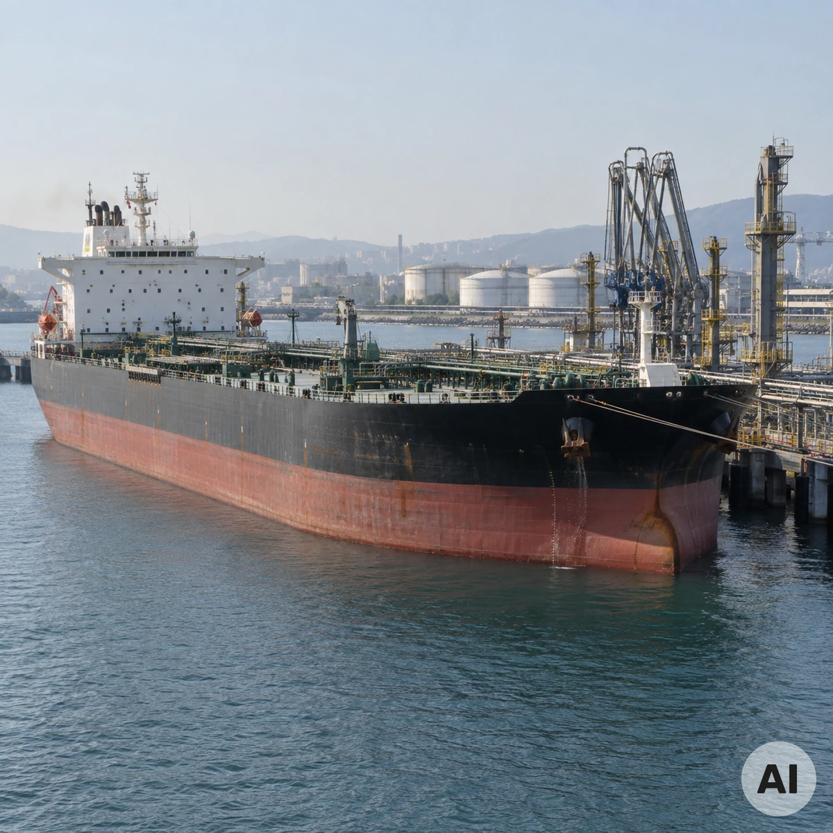 Öltanker in der Straße von Hormus zwischen Iran und Oman