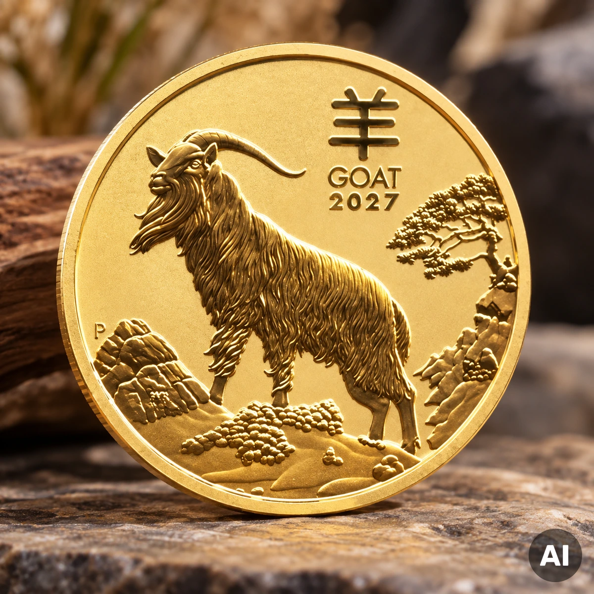 1 oz Lunar III Ziege 2027 Goldmünze der Perth Mint