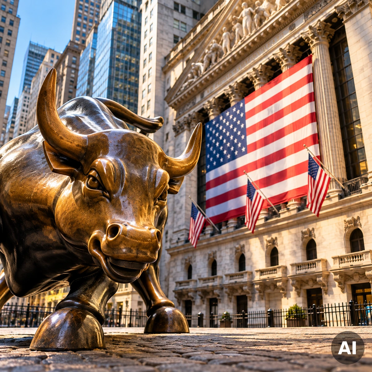 Wall Street und amerikanischer Aktienmarkt nach vier Jahren Bullenmarkt zwischen Rekordständen KI-Boom und hohen Zinsen