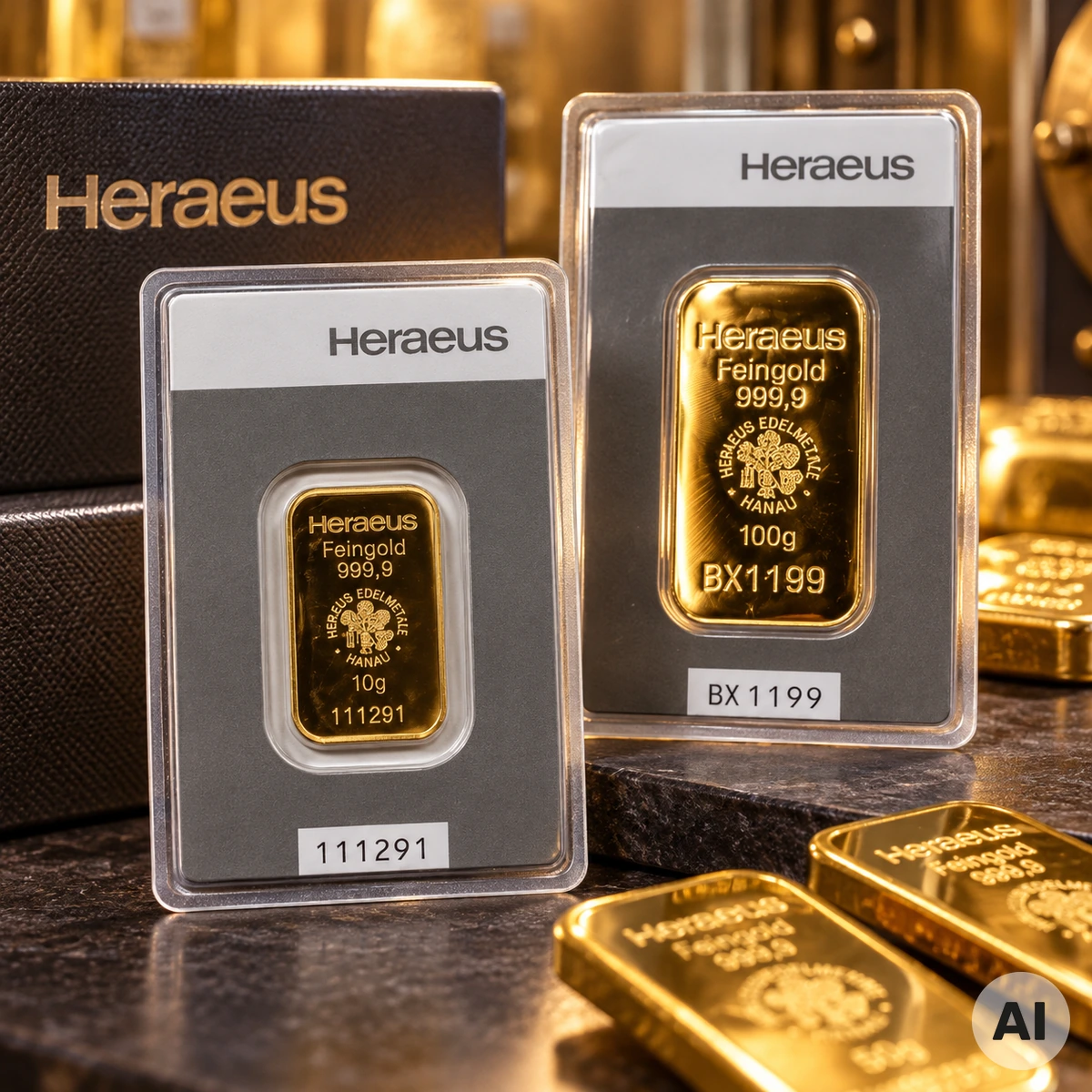 Heraeus Goldbarren aus Feingold als Beispiel für die Entwicklung deutscher Anlagebarren
