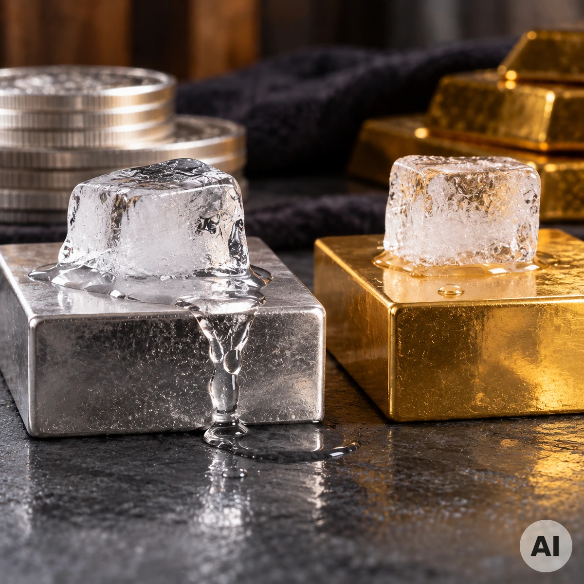 Silber und Gold als Edelmetalle im Vergleich ihrer Wärmeleitfähigkeit
