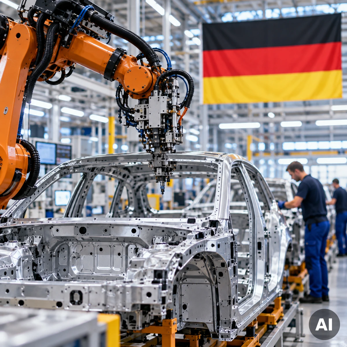 Deutsche Wirtschaft 2026 – Bundesbank sieht Chancen für nachhaltiges Wachstum Industrieproduktion in Deutschland als Symbol für die wirtschaftliche Erholung und neue Wachstumschancen