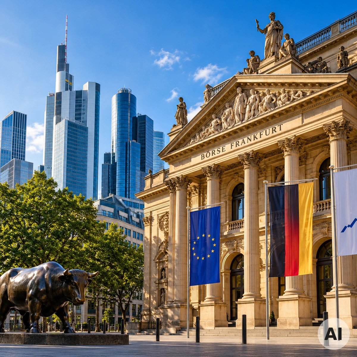 Börse und Märkte mit Finanzmetropole Frankfurt und internationalem Aktienhandel