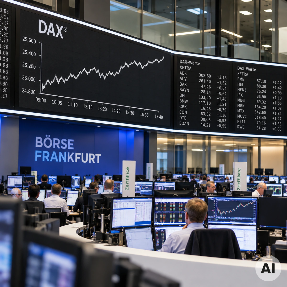 Frankfurter Börse – DAX erholt sich am 26. Oktober 2026 Frankfurter Börse mit Blick auf den Aktienhandel und die angespannte Stimmung an den Finanzmärkten