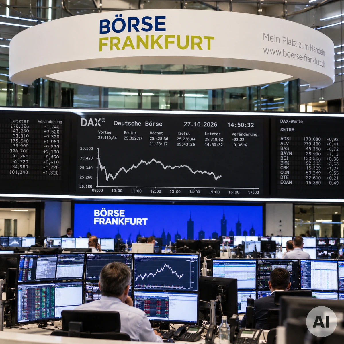 Börsenhandel in Frankfurt mit Blick auf das Marktgeschehen vor den Zinsentscheidungen der Notenbanken