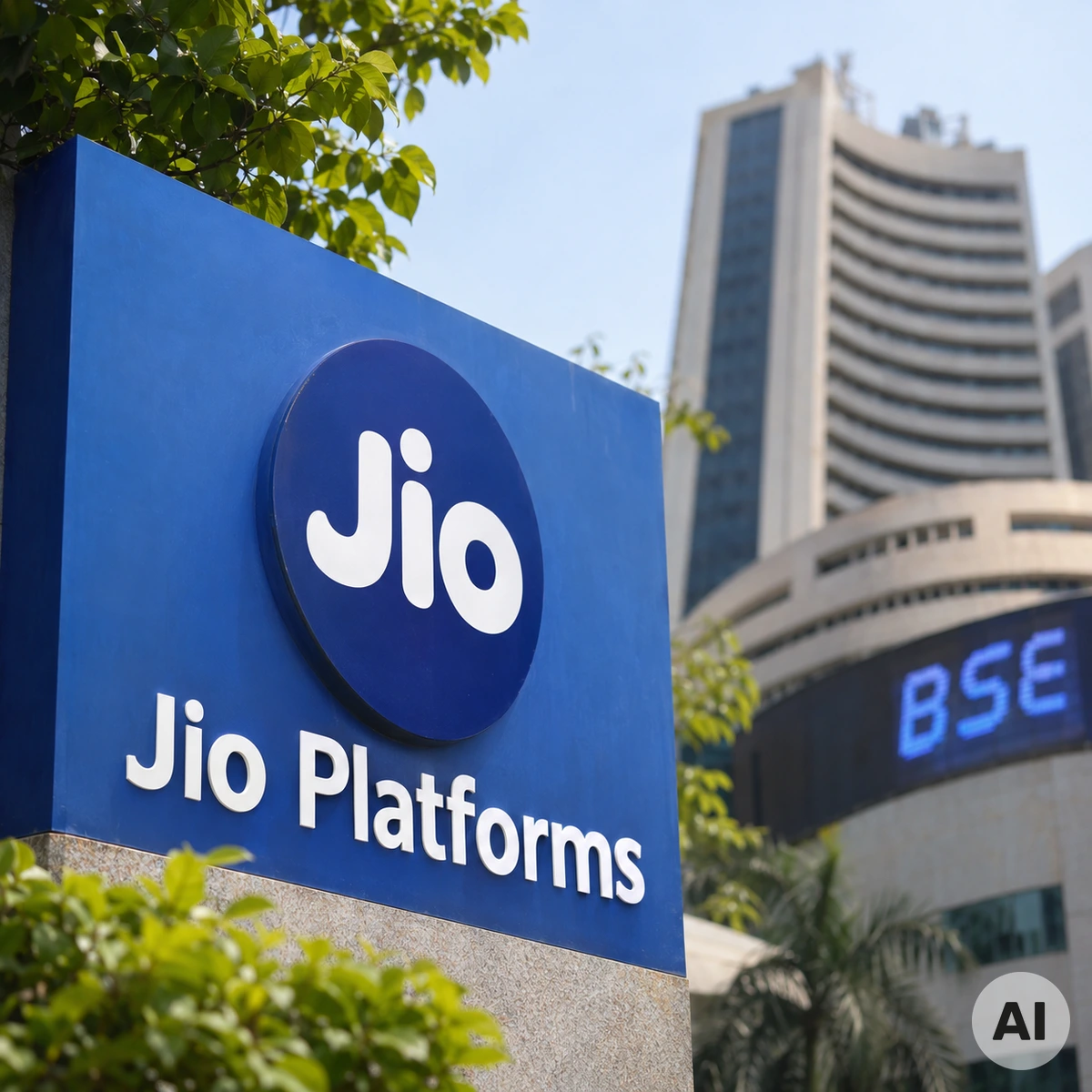Jio Platforms als indischer Telekommunikations- und Technologiekonzern vor dem historischen Börsengang in Mumbai