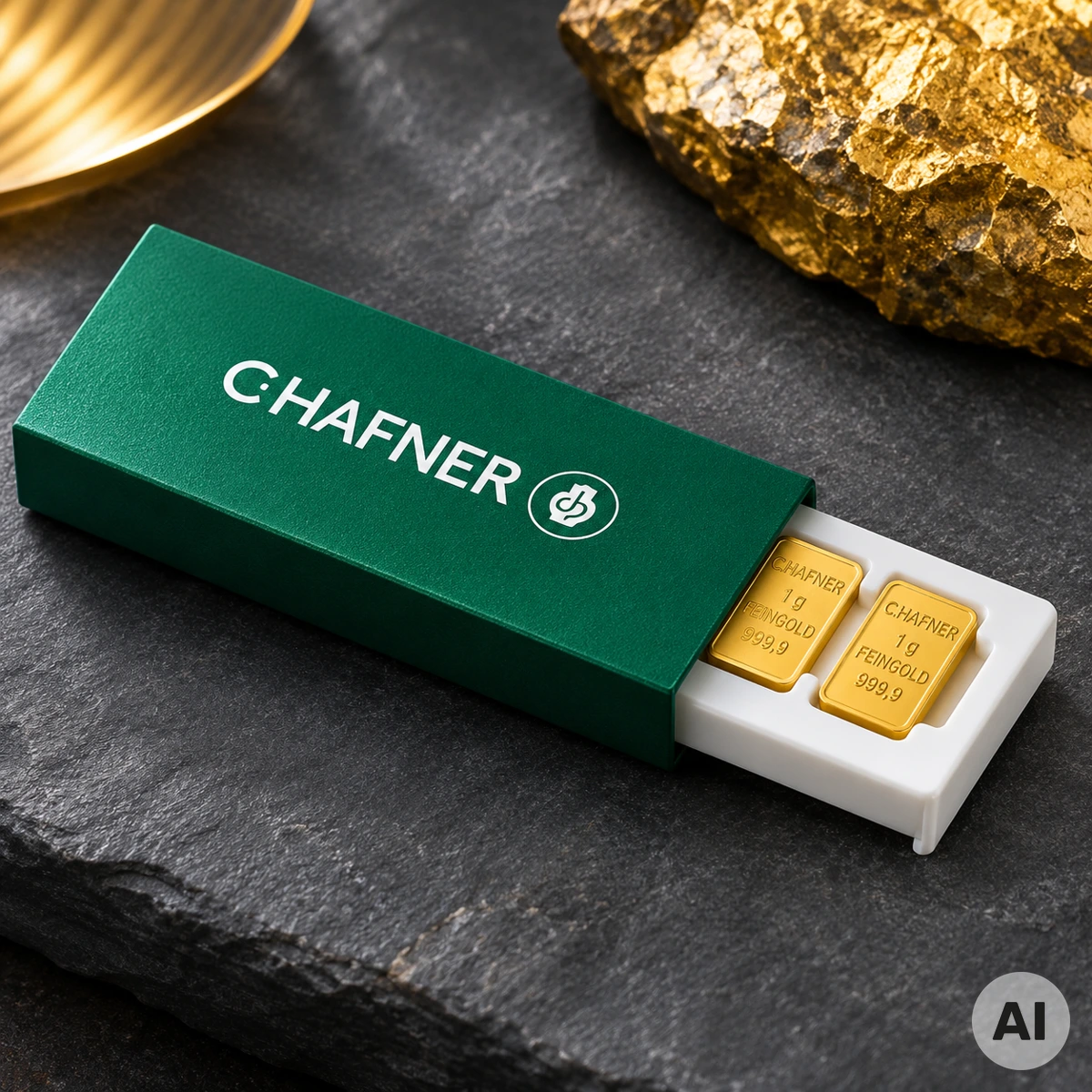 25 x 1 g ceha SmartBox von C.HAFNER mit einzeln entnehmbaren Goldprägebarren aus 999,9er Feingold