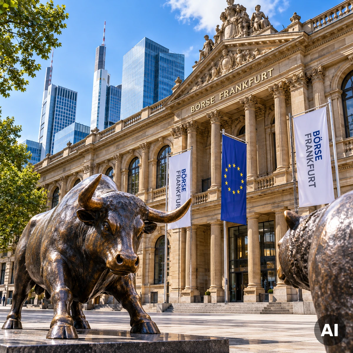 Börsenhandel in Frankfurt mit Blick auf den Aktienmarkt und die bevorstehende Zinsentscheidung der US-Notenbank