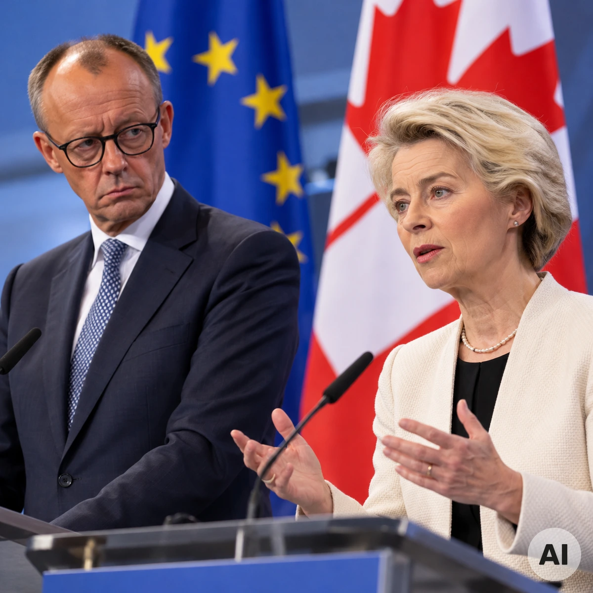 EU-Kanada-Gipfel: Streit zwischen von der Leyen und Merz über eine assoziierte Mitgliedschaft Politische Spannungen zwischen EU-Kommissionspräsidentin Ursula von der Leyen und Bundeskanzler Friedrich Merz über Kanadas künftige Beziehungen zur Europäischen Union